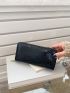 Crocodile Embossed Long Wallet Zipper Black