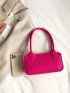 Stitch Design Square Bag Neon Pink Double Handle