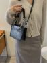 Mini Square Bag Geometric Embossed Grommet Eyelet Detail