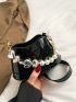 Mini Faux Pearl Decor Bucket Bag