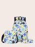 3pcs Geometric Pattern Functional Backpack Set