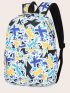 3pcs Geometric Pattern Functional Backpack Set