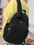 Men Letter Embroidered Casual Daypack With Astronaut Bag Charm
