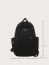Men Letter Embroidered Casual Daypack With Astronaut Bag Charm