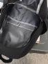 Men Letter Embroidered Casual Daypack With Astronaut Bag Charm