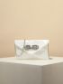 Rhinestone & Bow Decor Flap Chain Envelope Bag