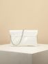 Rhinestone & Bow Decor Flap Chain Envelope Bag