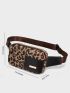 Leopard Pattern Waist Bag Chest Bag, Zipper Fanny Pack, Waist Bag Phone Bag For Outdoor Sports