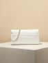 Rhinestone & Bow Decor Flap Chain Square Bag