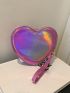 Mini Holographic Heart Design Chain Novelty Bag