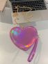 Mini Holographic Heart Design Chain Novelty Bag