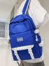 Men Letter Patch & Release Buckle Decor Casual Daypack Camping Bag