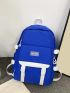 Men Letter Patch & Release Buckle Decor Casual Daypack Camping Bag