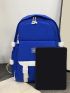 Men Letter Patch & Release Buckle Decor Casual Daypack Camping Bag