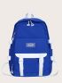 Men Letter Patch & Release Buckle Decor Casual Daypack Camping Bag