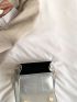 Mini Metallic Floral Applique & Studded Decor Flap Square Bag