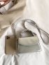 Mini Metallic Floral Applique & Studded Decor Flap Square Bag