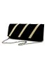 Striped Pattern Flap Chain Square Bag