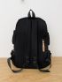 Men Letter Patch Functional Backpack