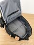 Men Letter Patch Functional Backpack