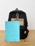 Men Letter Patch Functional Backpack