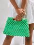 Neon Green Hollow Out Crochet Bag