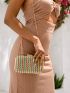 VCAY Color Block Straw Bag