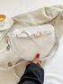 Crocodile Embossed Grommet Eyelet Decor Saddle Bag