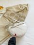 Crocodile Embossed Grommet Eyelet Decor Saddle Bag