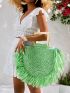 VCAY Tassel Decor Straw Bag