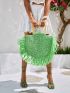 VCAY Tassel Decor Straw Bag