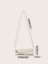 Rhinestone Decor Ruched Detail Chain Square Bag