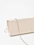 Rhinestone Decor Ruched Detail Chain Square Bag
