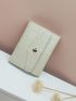 Geometric Embossed Metal Decor Small Wallet