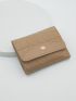 Geometric Embossed Metal Decor Small Wallet