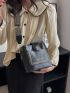 Embroidered Detail Bucket Bag