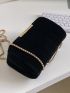 Metal Lock Flap Chain Square Bag