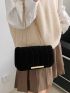 Metal Lock Flap Chain Square Bag