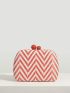 VCAY Mini Chevron Pattern Straw Bag