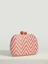 VCAY Mini Chevron Pattern Straw Bag