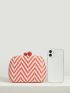 VCAY Mini Chevron Pattern Straw Bag