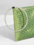 Glitter Decor Ring Handle Glitter Square Bag