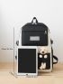 4pcs Bear & Release Buckle Decor Functional Backpack Set