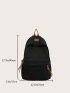 Medium Laptop Backpack Letter Patch Decor