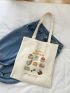 Food & Slogan Graphic Shopper Bag