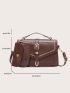 Buckle Decor Square Bag With Coin Purse