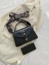 Buckle Decor Flap Square Bag