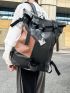 Men Release Buckle Decor Travel Backpack