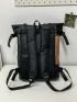 Men Release Buckle Decor Travel Backpack