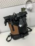Men Release Buckle Decor Travel Backpack